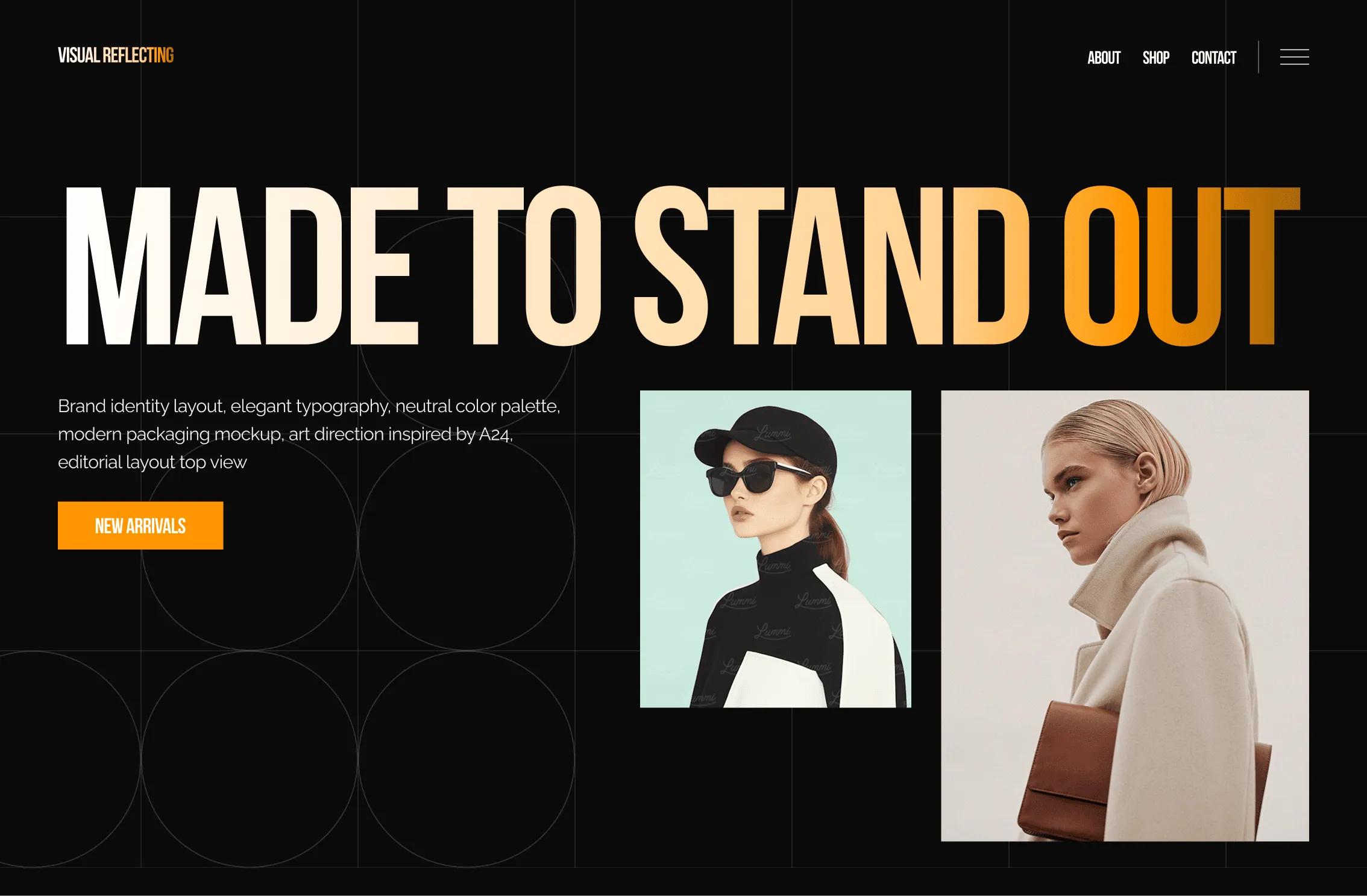 Desain website fashion “Made to Stand Out” dengan tipografi editorial